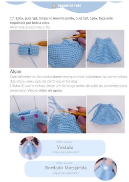 17. 1pbx, pula 1pt, 5mpa no mesmo ponto, pula 1pt, 1pbx, faça esta
sequência por toda a volta.
Arremate e esconda o fio.
Com