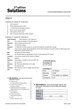 Pre-Intermediate Audio Scripts | PDF