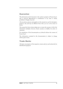 MyLab -  G E T T I N G  S T A R T E D
iv
Guarantee
The information in this document is the exclusive property of Esaote S.p.A