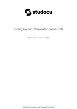 RPM Scoring and Interpretation Guide | PDF