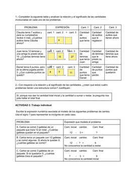 1.- Completen la siguiente tabla y analicen la relación y el significado de las cantidades 
involucradas en cada uno de los p