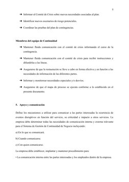 Plan de Continuidad de Negocio en MEIDE S.A.S. | PDF