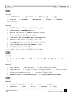 Personal Best B1 Grammar Tests Answer Key | PDF