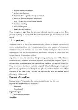 ✓ begin by reading the problem 
✓ perhaps more than once 
✓ then write down hopefully, the key information 
✓ reread the ques
