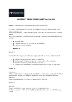 AI-900 Exam Questions and Answers Guide | PDF | Machine Learning ...
