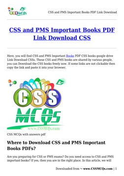 Free CSS and PMS Books PDF Download | PDF