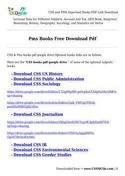 Free CSS and PMS Books PDF Download | PDF