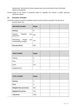 Tender Recap Report Example Construction Tender Evaluation Template | PDF | Business