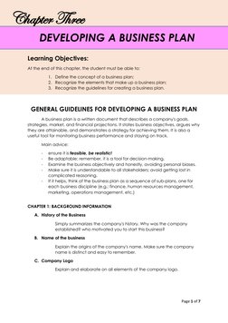 Page 1 of 7 
 
Chapter Three 
 
 
 
Learning Objectives: 
At the end of this chapter, the student must be able to: 
1. Define