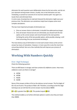 distracters for each question were deliberately chosen by the test writer, and do not 
just represent wrong answer choices.