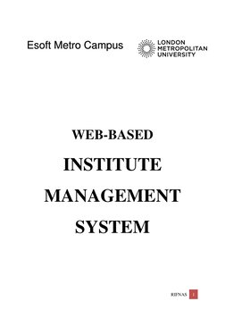 RIFNAS 
1 
 
 
 
 
 
 
 
 
 
WEB-BASED  
INSTITUTE 
MANAGEMENT 
SYSTEM 
 
 
 
Esoft Metro Campus 
