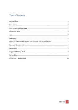 RIFNAS 
2 
 
 
Table of Contents 
 
Project details .........................................................................