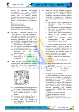 SEMESTRAL SM
-- 11 --
HIST. DEL PERÚ
Nuevo.
El
personaje
representado
corresponde
a
una
divinidad
antropom