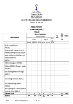 Grade 8 Math 3rd Quarter Exam Key | PDF