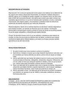 10
DESCRIPCIÓN DE ACTIVIDADES
Reproducción: En la rama de reproducción se les apoyó a los médicos con la detención de
las yeg