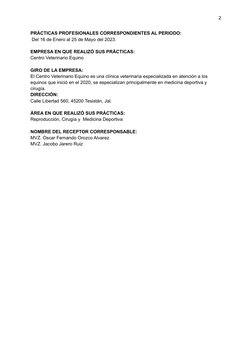 2
PRÁCTICAS PROFESIONALES CORRESPONDIENTES AL PERIODO:
Del 16 de Enero al 25 de Mayo del 2023.
EMPRESA EN QUE REALIZÓ SUS PRÁ