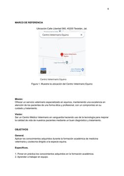 6
MARCO DE REFERENCIA
Ubicación:Calle Libertad 560, 45200 Tesistán, Jal.
Figura 1. Muestra la ubicación del Centro Veterinari