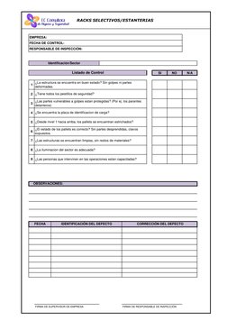 EMPRESA:
SI
NO 
N/A
1
2
3
4
5
6
7
8
9
FIRMA DE SUPERVISOR DE EMPRESA
FIRMA DE RESPONSABLE DE INSPECCIÓN
¿Se encuentra la plac