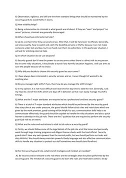 Security Guard Interview Q&A Guide | PDF