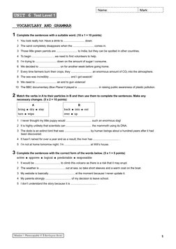Mindset 1 Unit 6 Test Overview | PDF