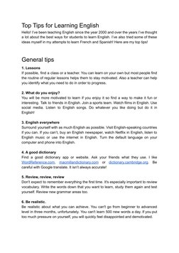 Essential Tips for Learning English | PDF