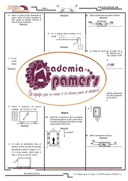 CICLO ESCOLAR
FISICA
DINAMICA LINEAL
                                              3
10.
Sobre un cuerpo de 5kg inicialmente
