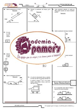 CICLO ESCOLAR
FISICA
DINAMICA LINEAL
                                              4
06.
Hallar la aceleración (g= 10 m/s2)
R