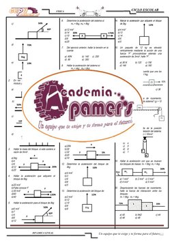 CICLO ESCOLAR
FISICA
DINAMICA LINEAL
                                              5
c)
d)
e)
2.
En  los  siguientes  sistema