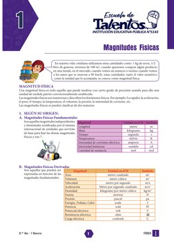 1
1
3.er AÑO - I BIMESTRE
FÍSICA
1
Magnitudes Físicas
En nuestra vida cotidiana utilizamos estas cantidades como: 1 kg de ar