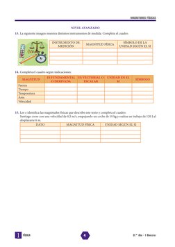 MAGNITUDES FÍSICAS
3.er AÑO - I BIMESTRE
FÍSICA
1
NIVEL AVANZADO
13. La siguiente imagen muestra distintos instrumentos de m
