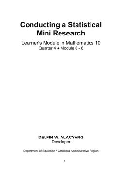 Math10 - q4 - Mod6-8 - Formulation of Statistical Mini Research by ...