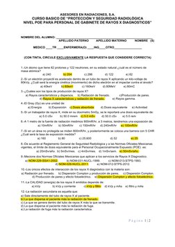 P á g i n a  1 | 2 
 
ASESORES EN RADIACIONES, S.A. 
CURSO BASICO DE “PROTECCIÓN Y SEGURIDAD RADIOLÓGICA 
NIVEL POE PARA PERS