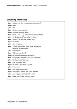 Enter The Portal 1 Key (Quizzes Tests) Transcripts | PDF | Quiz