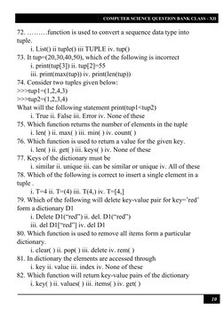 Class 12 Python Revision Questions | PDF | Control Flow | Python ...