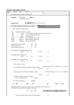 Lift Lobby Pressurization Calculation | PDF | Leak | Chemical Engineering
