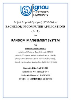 IGNOU BCA Project Proposal Format | PDF
