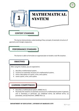 1 | P a g e  
 
DEPARTMENT OF EDUCATION | DIVISION OF MANDAUE CITY 
 
 
 
 
 
 
 
The learner demonstrates unde
