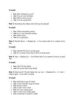 Example

Exc: How fortunate you are!

Ass: You are very fortunate.

Exc: What a fool you are!

Ass: You are a great fool.