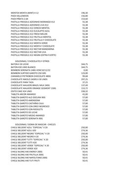 MENTOS MENTA (MINT) X 12
196,30
PACK HALLOWEEN
156,80
PACK PIÑATA 2.6K
153,60
PASTILLA FREEGELS AZEDINHO MORANGO X12
55,38
PA