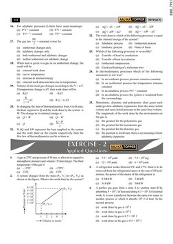 312
PHYSICS
16.
For  adiabatic  processes (Letters  have  usual meanings)
(a)   PgV = constant
(b)  TgV = constant
(c)    TVg