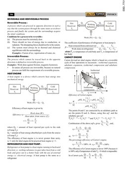 306
PHYSICS
REVERSIBLE AND IRREVERSIBLE PROCESS
Reversible Process :
A process which can proceed in opposite direction in suc