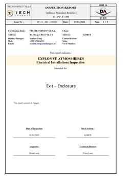 Ex t ATEX Inspection Report 2022 | PDF | Electrical Engineering ...