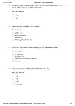 Digital Payment Systems Questionnaire | PDF | Payments | Payment System