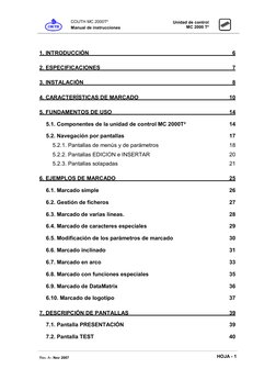 COUTH MC 2000T² 
Manual de instrucciones 
 
Unidad de control 
MC 2000 T² 
 
 
Rev. A– Nov 2007 
 
HOJA - 1 
 
1. INTRODUCC