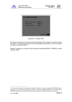 COUTH MC 2000T² 
Manual de instrucciones 
 
Unidad de control 
MC 2000 T² 
 
 
Rev. A– Nov 2007 
 
HOJA - 9 
 
 
 
 
Ilustr