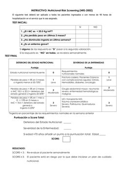 Instructivo NRS-2002 para Tamizaje Nutricional | PDF | Peligros | Salud ...