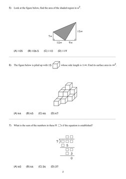 Grade 5 Maths Exam Practice Questions | PDF | Mathematics ...