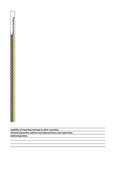 Material Handling
mostrable capability of imparting trainings to other associates
he given workstation/operation without any