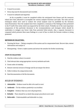 AJK COLLEGE OF ARTS AND SCIENCE
Navakkarai, Coimbatore - 641105

It must be accurate;

Every step must be documented and re