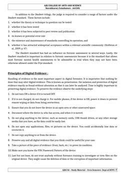 AJK COLLEGE OF ARTS AND SCIENCE
Navakkarai, Coimbatore - 641105
In addition to the Daubert trilogy, the judge is required to